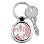 Cow Print, Pink, Design, Pattern, Animal, Baby Pink, Simple, Key Chain (Round) Front