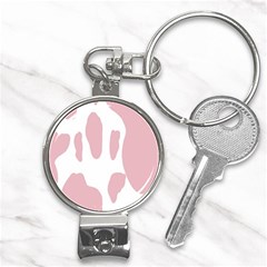 Cow Print, Pink, Design, Pattern, Animal, Baby Pink, Simple, Nail Clippers Key Chain by nateshop