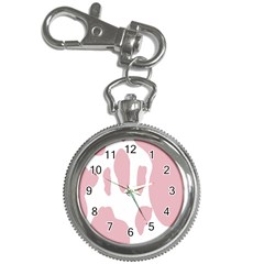 Cow Print, Pink, Design, Pattern, Animal, Baby Pink, Simple, Key Chain Watches by nateshop