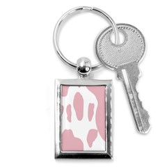 Cow Print, Pink, Design, Pattern, Animal, Baby Pink, Simple, Key Chain (rectangle) by nateshop