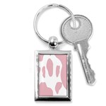 Cow Print, Pink, Design, Pattern, Animal, Baby Pink, Simple, Key Chain (Rectangle) Front