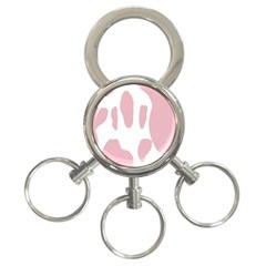 Cow Print, Pink, Design, Pattern, Animal, Baby Pink, Simple, 3-ring Key Chain by nateshop