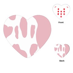 Cow Print, Pink, Design, Pattern, Animal, Baby Pink, Simple, Playing Cards Single Design (heart) by nateshop