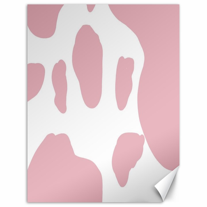 Cow Print, Pink, Design, Pattern, Animal, Baby Pink, Simple, Canvas 18  x 24 