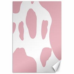 Cow Print, Pink, Design, Pattern, Animal, Baby Pink, Simple, Canvas 12  X 18  by nateshop