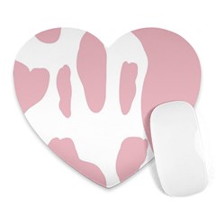 Cow Print, Pink, Design, Pattern, Animal, Baby Pink, Simple, Heart Mousepad by nateshop