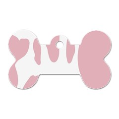 Cow Print, Pink, Design, Pattern, Animal, Baby Pink, Simple, Dog Tag Bone (two Sides) by nateshop