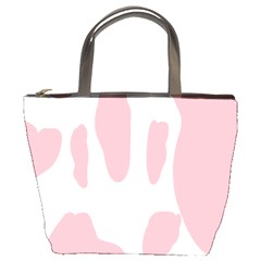 Cow Print, Pink, Design, Pattern, Animal, Baby Pink, Simple, Bucket Bag by nateshop