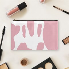 Cow Print, Pink, Design, Pattern, Animal, Baby Pink, Simple, Cosmetic Bag (medium) by nateshop