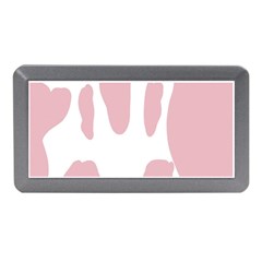 Cow Print, Pink, Design, Pattern, Animal, Baby Pink, Simple, Memory Card Reader (mini) by nateshop