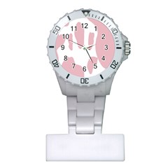 Cow Print, Pink, Design, Pattern, Animal, Baby Pink, Simple, Plastic Nurses Watch by nateshop