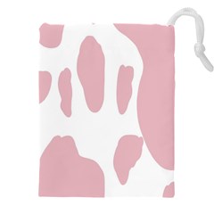 Cow Print, Pink, Design, Pattern, Animal, Baby Pink, Simple, Drawstring Pouch (4xl) by nateshop