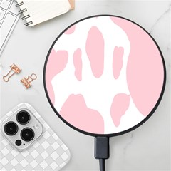 Cow Print, Pink, Design, Pattern, Animal, Baby Pink, Simple, Wireless Fast Charger(black) by nateshop