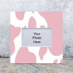 Cow Print, Pink, Design, Pattern, Animal, Baby Pink, Simple, White Box Photo Frame 4  X 6  by nateshop