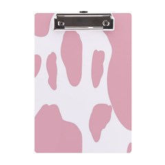 Cow Print, Pink, Design, Pattern, Animal, Baby Pink, Simple, A5 Acrylic Clipboard by nateshop