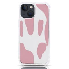 Cow Print, Pink, Design, Pattern, Animal, Baby Pink, Simple, Iphone 13 Mini Tpu Uv Print Case by nateshop