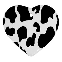 Black And White Cow Print,wallpaper Ornament (heart) by nateshop