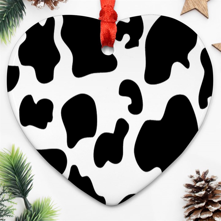 Black And White Cow Print,Wallpaper Ornament (Heart)