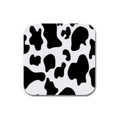 Black And White Cow Print,wallpaper Rubber Square Coaster (4 Pack) by nateshop