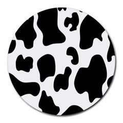 Black And White Cow Print,wallpaper Round Mousepad by nateshop