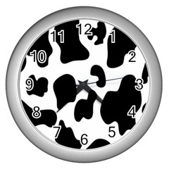 Black And White Cow Print,wallpaper Wall Clock (silver) by nateshop