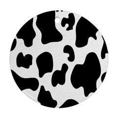 Black And White Cow Print,wallpaper Ornament (round) by nateshop