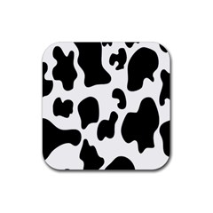 Black And White Cow Print,wallpaper Rubber Coaster (square) by nateshop