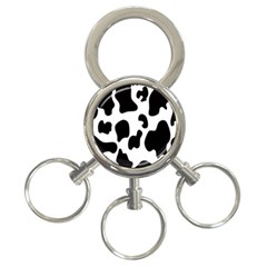 Black And White Cow Print,wallpaper 3-ring Key Chain by nateshop