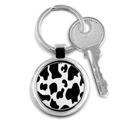 Black And White Cow Print,wallpaper Key Chain (round) by nateshop