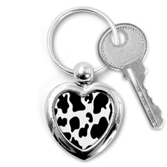 Black And White Cow Print,wallpaper Key Chain (heart) by nateshop