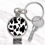 Black And White Cow Print,Wallpaper Nail Clippers Key Chain Front