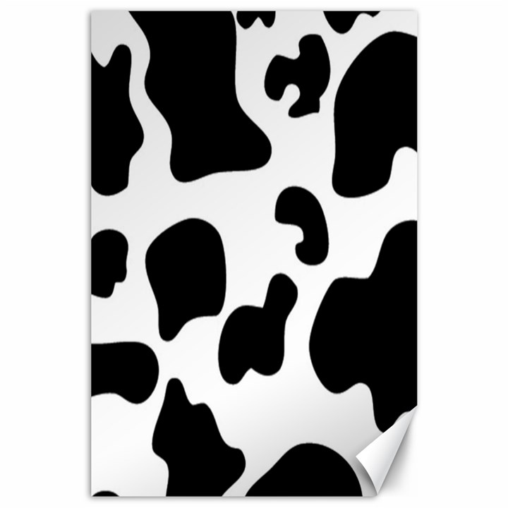 Black And White Cow Print,Wallpaper Canvas 24  x 36 