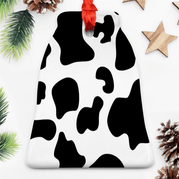 Black And White Cow Print,Wallpaper Bell Ornament (Two Sides)