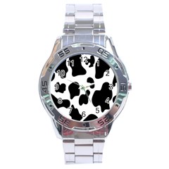 Black And White Cow Print,wallpaper Stainless Steel Analogue Watch by nateshop