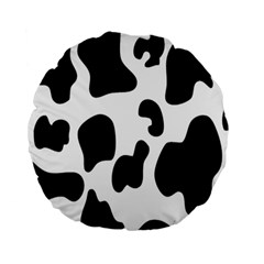 Black And White Cow Print,wallpaper Standard 15  Premium Round Cushions by nateshop