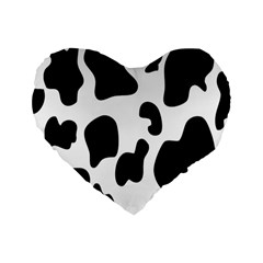 Black And White Cow Print,wallpaper Standard 16  Premium Heart Shape Cushions by nateshop