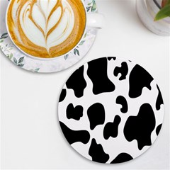 Black And White Cow Print,wallpaper Uv Print Round Tile Coaster by nateshop