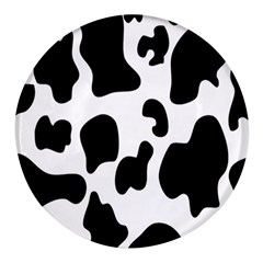 Black And White Cow Print,wallpaper Round Glass Fridge Magnet (4 Pack) by nateshop