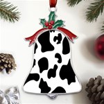 Black And White Cow Print,Wallpaper Metal Holly Leaf Bell Ornament Front