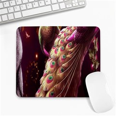 Peacock Dream, Fantasy, Flower, Girly, Peacocks, Pretty Large Mousepad by nateshop