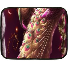 Peacock Dream, Fantasy, Flower, Girly, Peacocks, Pretty Fleece Blanket (mini) by nateshop