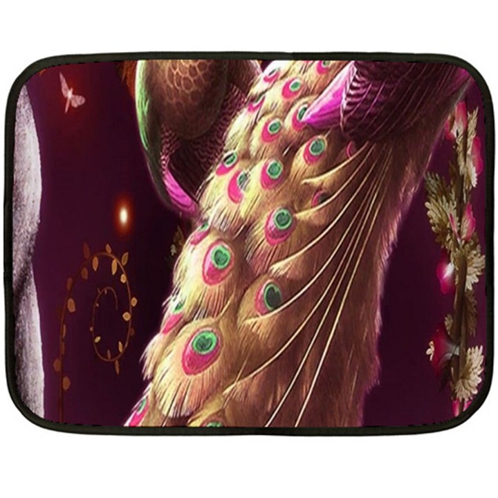 Peacock Dream, Fantasy, Flower, Girly, Peacocks, Pretty Fleece Blanket (Mini)