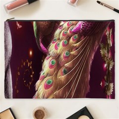 Peacock Dream, Fantasy, Flower, Girly, Peacocks, Pretty Cosmetic Bag (xxxl) by nateshop