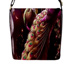 Peacock Dream, Fantasy, Flower, Girly, Peacocks, Pretty Flap Closure Messenger Bag (l) by nateshop