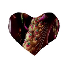 Peacock Dream, Fantasy, Flower, Girly, Peacocks, Pretty Standard 16  Premium Heart Shape Cushions by nateshop