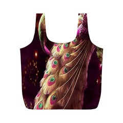 Peacock Dream, Fantasy, Flower, Girly, Peacocks, Pretty Full Print Recycle Bag (m) by nateshop