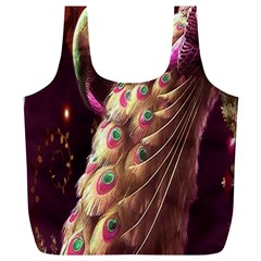 Peacock Dream, Fantasy, Flower, Girly, Peacocks, Pretty Full Print Recycle Bag (xl) by nateshop