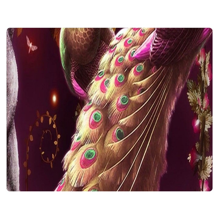 Peacock Dream, Fantasy, Flower, Girly, Peacocks, Pretty Premium Plush Fleece Blanket (Medium)