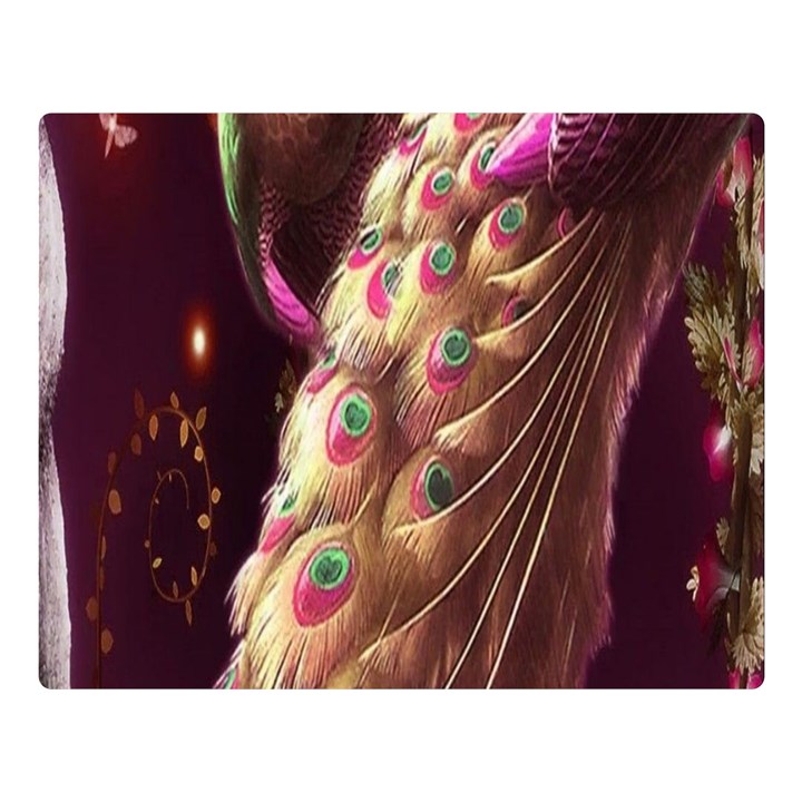 Peacock Dream, Fantasy, Flower, Girly, Peacocks, Pretty Premium Plush Fleece Blanket (Large)