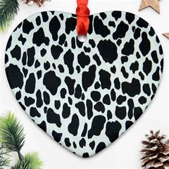 Black And White Cow Print 10 Cow Print, Hd Wallpaper Ornament (heart) by nateshop